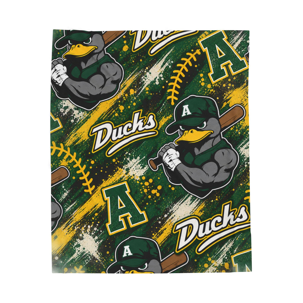 Ducks Baseball Velveteen Plush Blanket