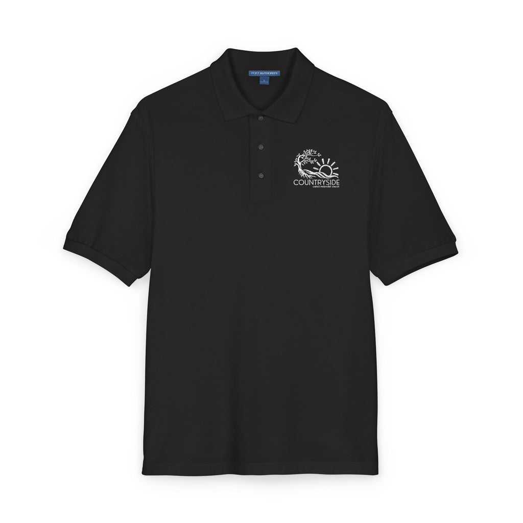 Countryside White Embroidered Polo