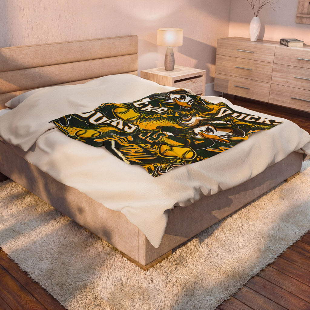 Ducks Softball Velveteen Plush Blanket