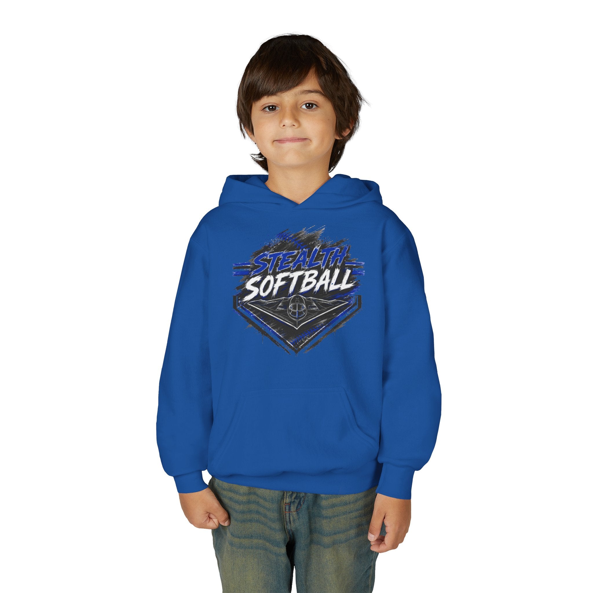Youth Hoodie - Stealth Softball Team Pullover (Black)