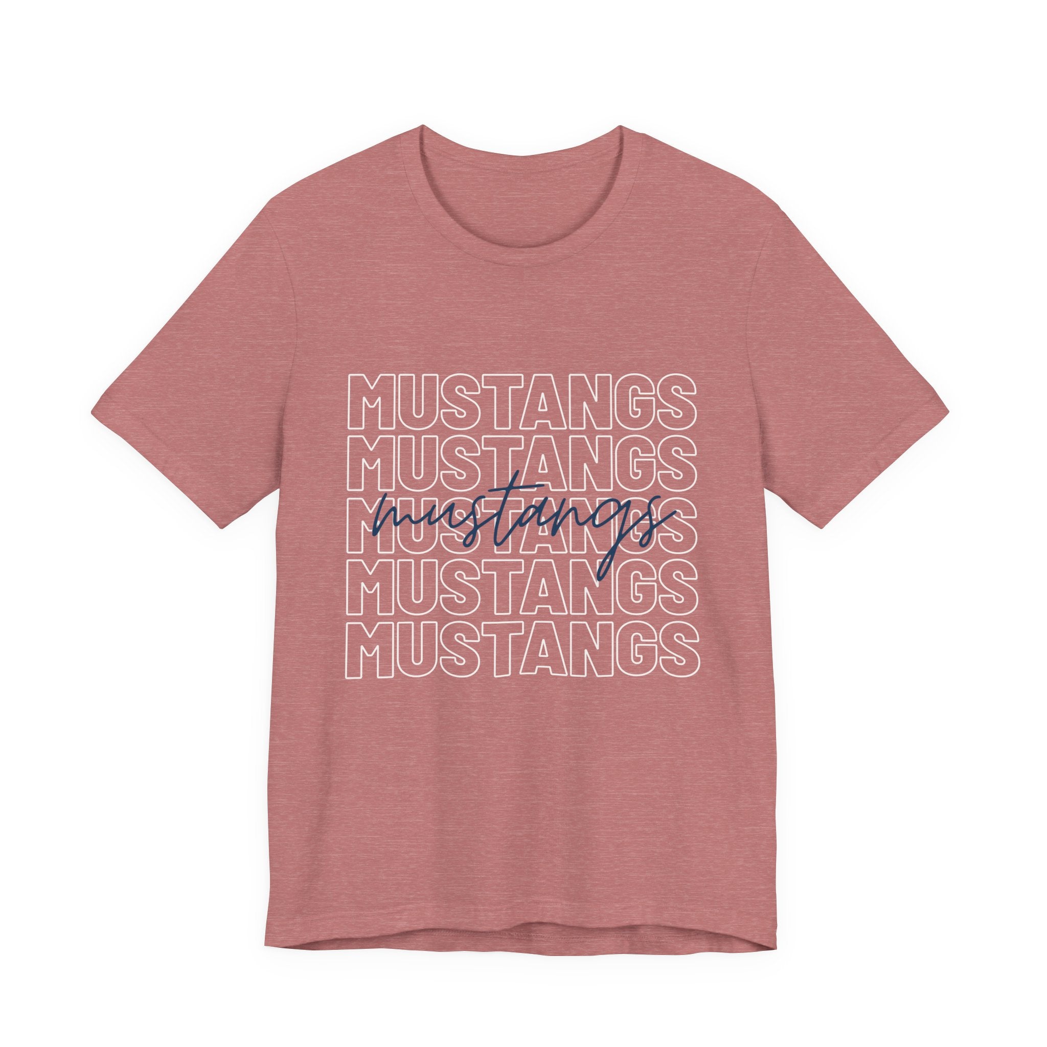 Mustangs School Spirit Short Sleeve Tee, Casual T-Shirt, Teacher Gear, Trendy Fashion, School mascot