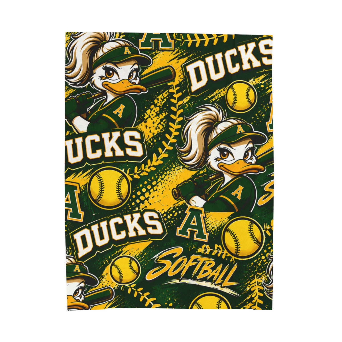 Ducks Softball Velveteen Plush Blanket