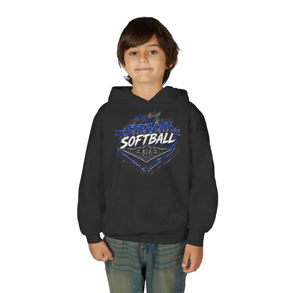 Youth Hoodie - Stealth Softball Team Pullover (Black)