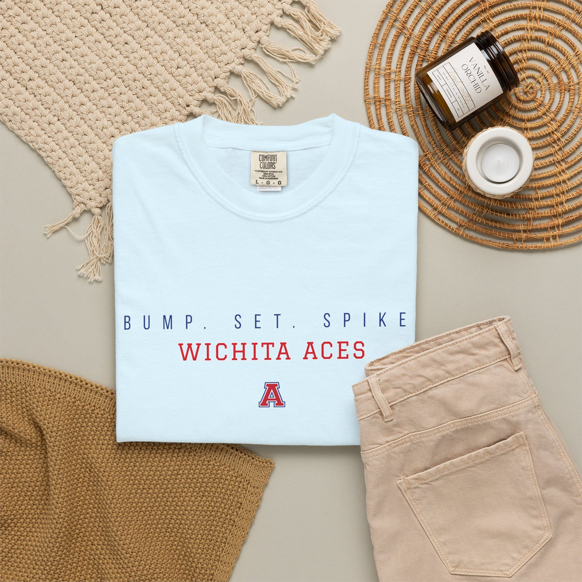 Wichita Aces Bump Set Spike Comfort Colors | Simple