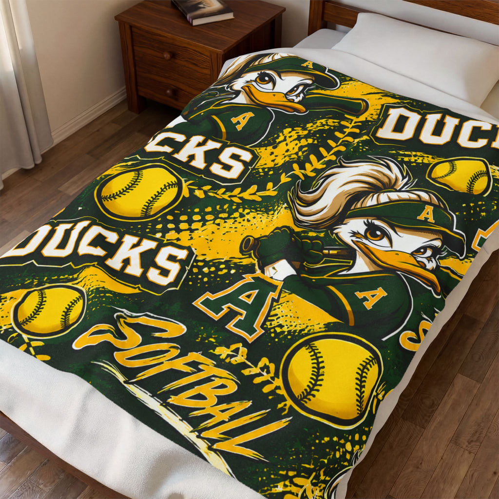 Ducks Softball Velveteen Plush Blanket