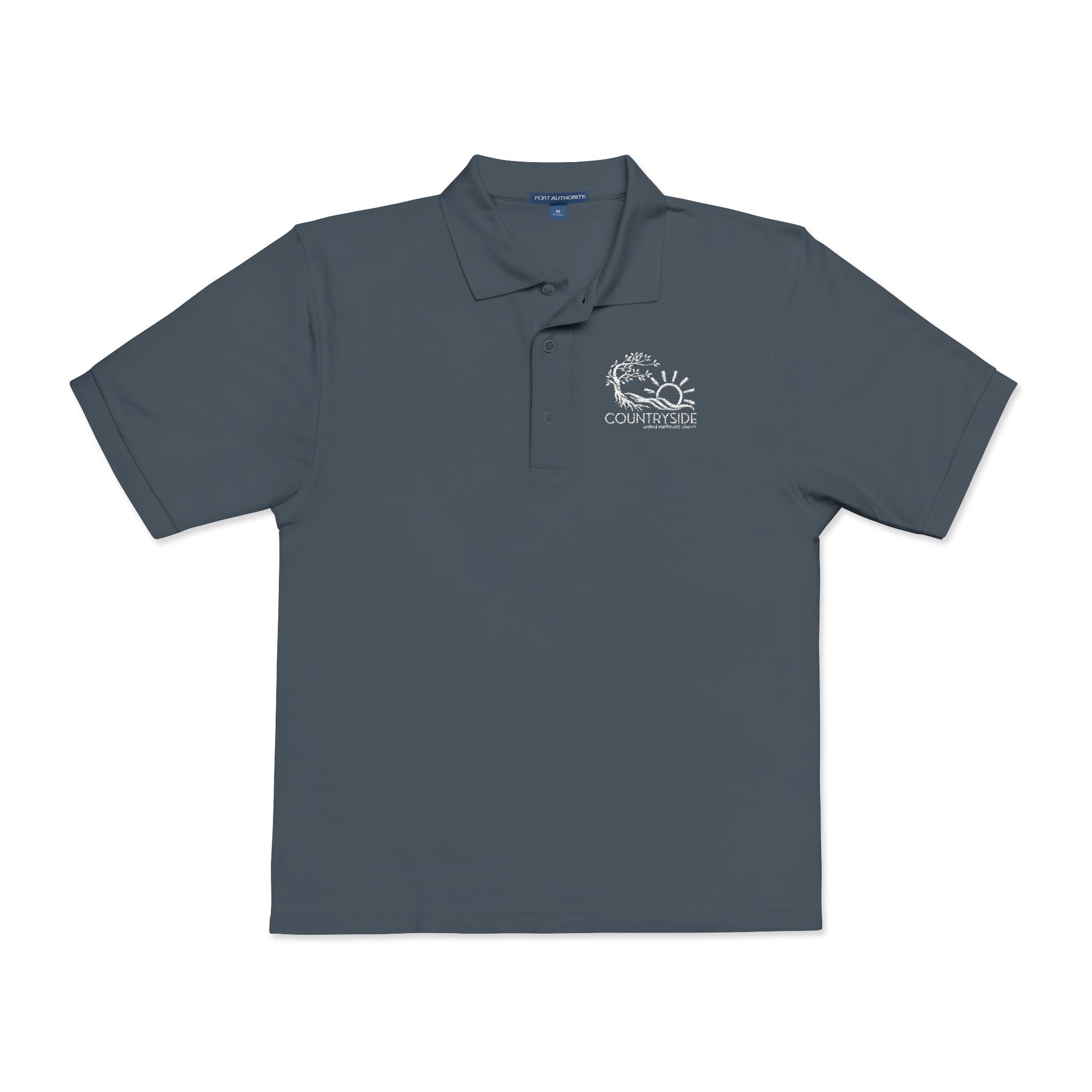 Countryside White Embroidered Polo