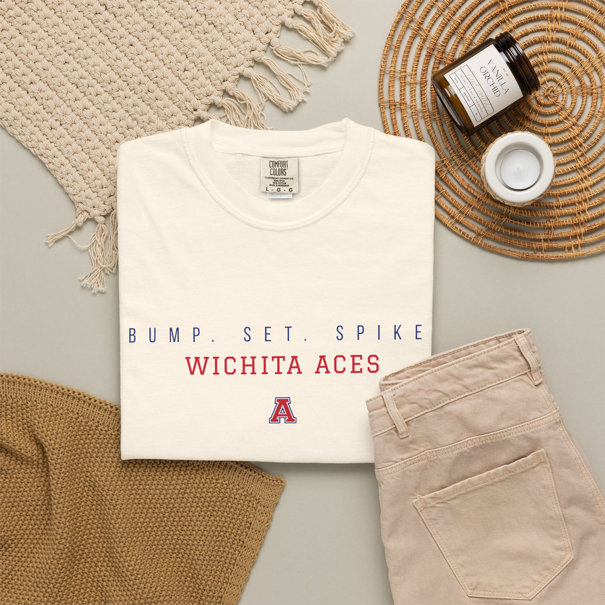 Wichita Aces Bump Set Spike Comfort Colors | Simple