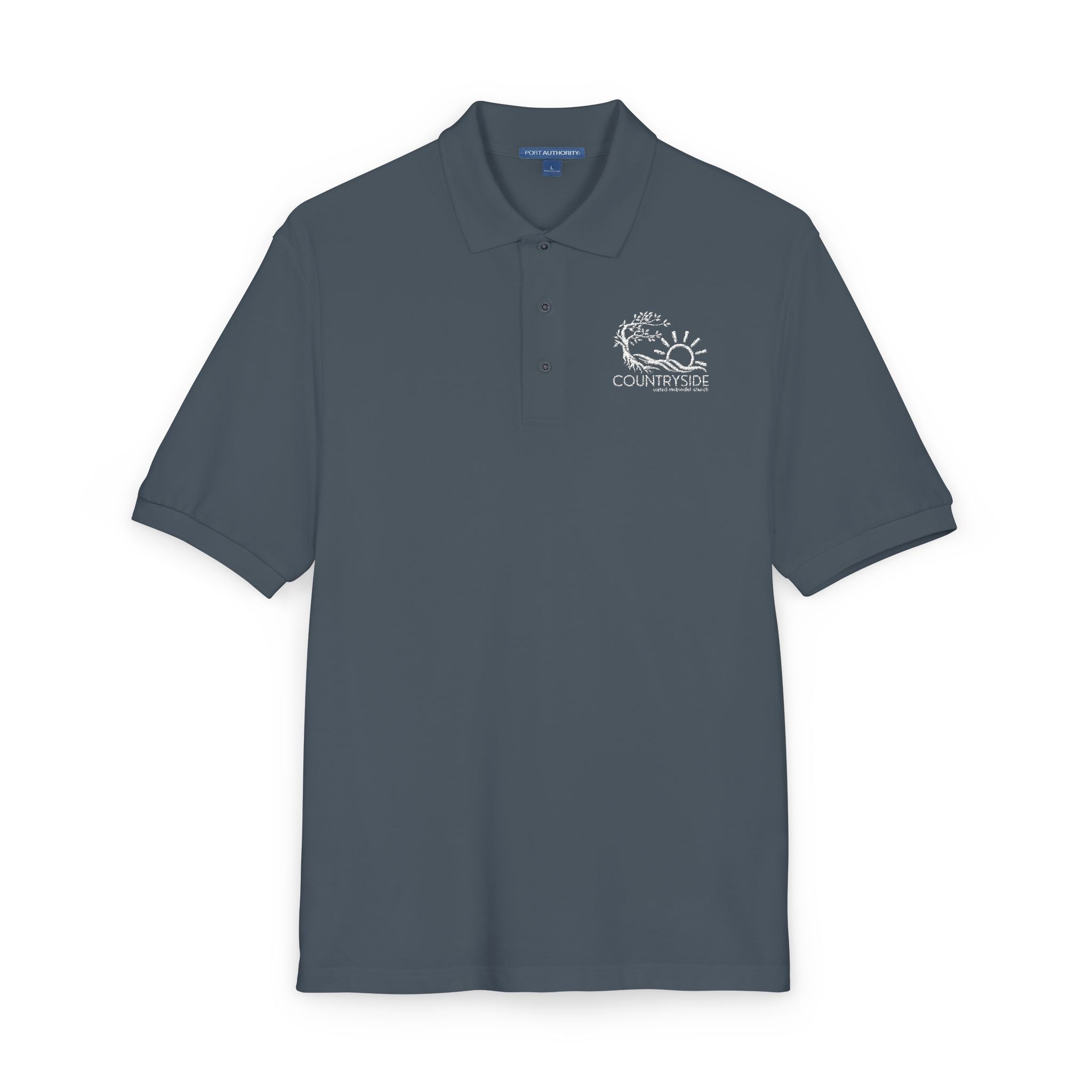 Countryside White Embroidered Polo