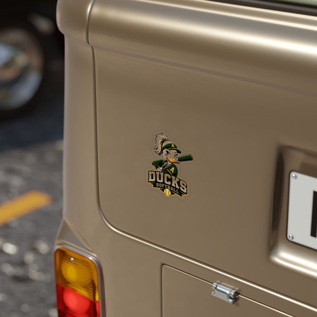 Ducks Softball Die-Cut Outdoor Sticker — Waterproof Baseball/Softball Vinyl Decal
