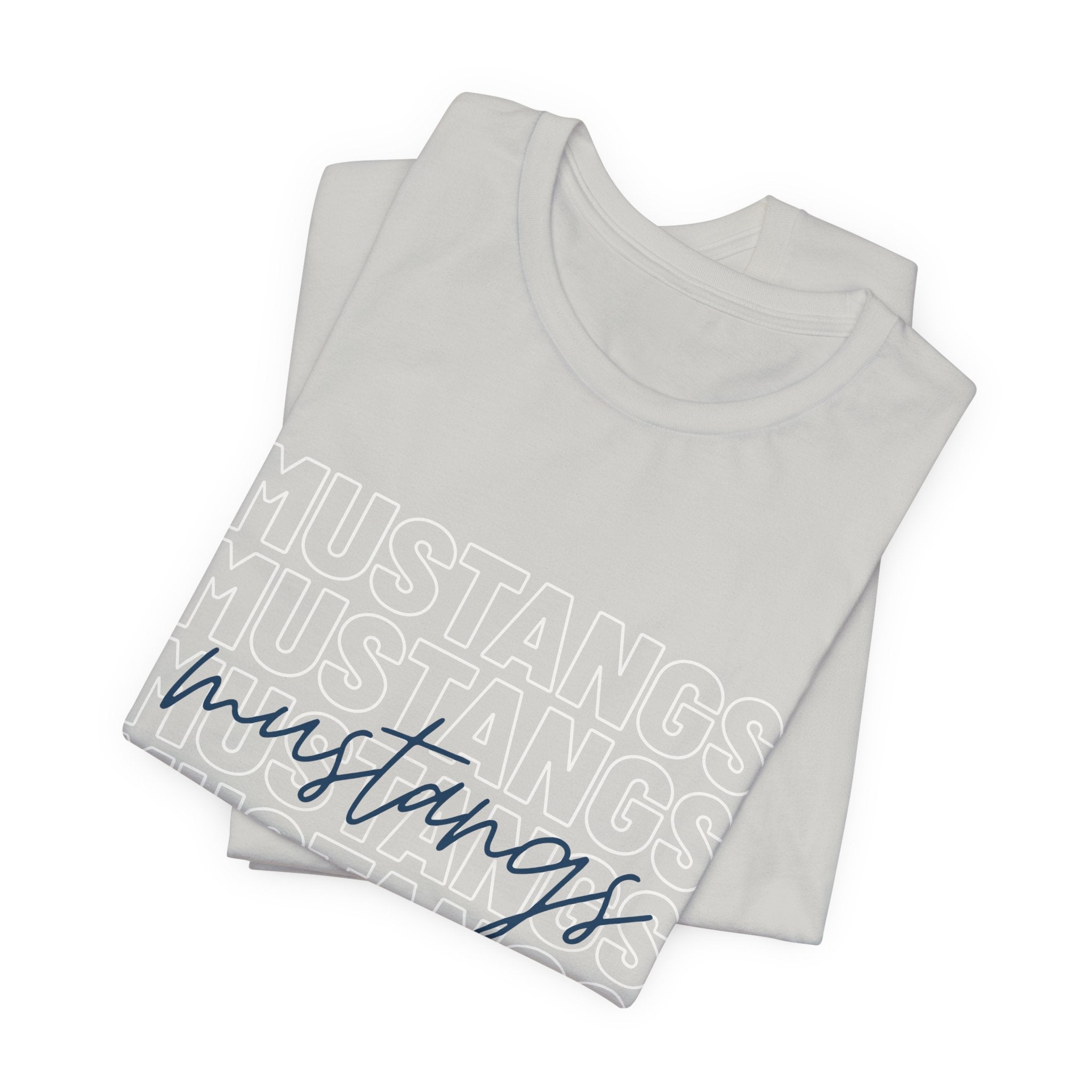 Mustangs School Spirit Short Sleeve Tee, Casual T-Shirt, Teacher Gear, Trendy Fashion, School mascot