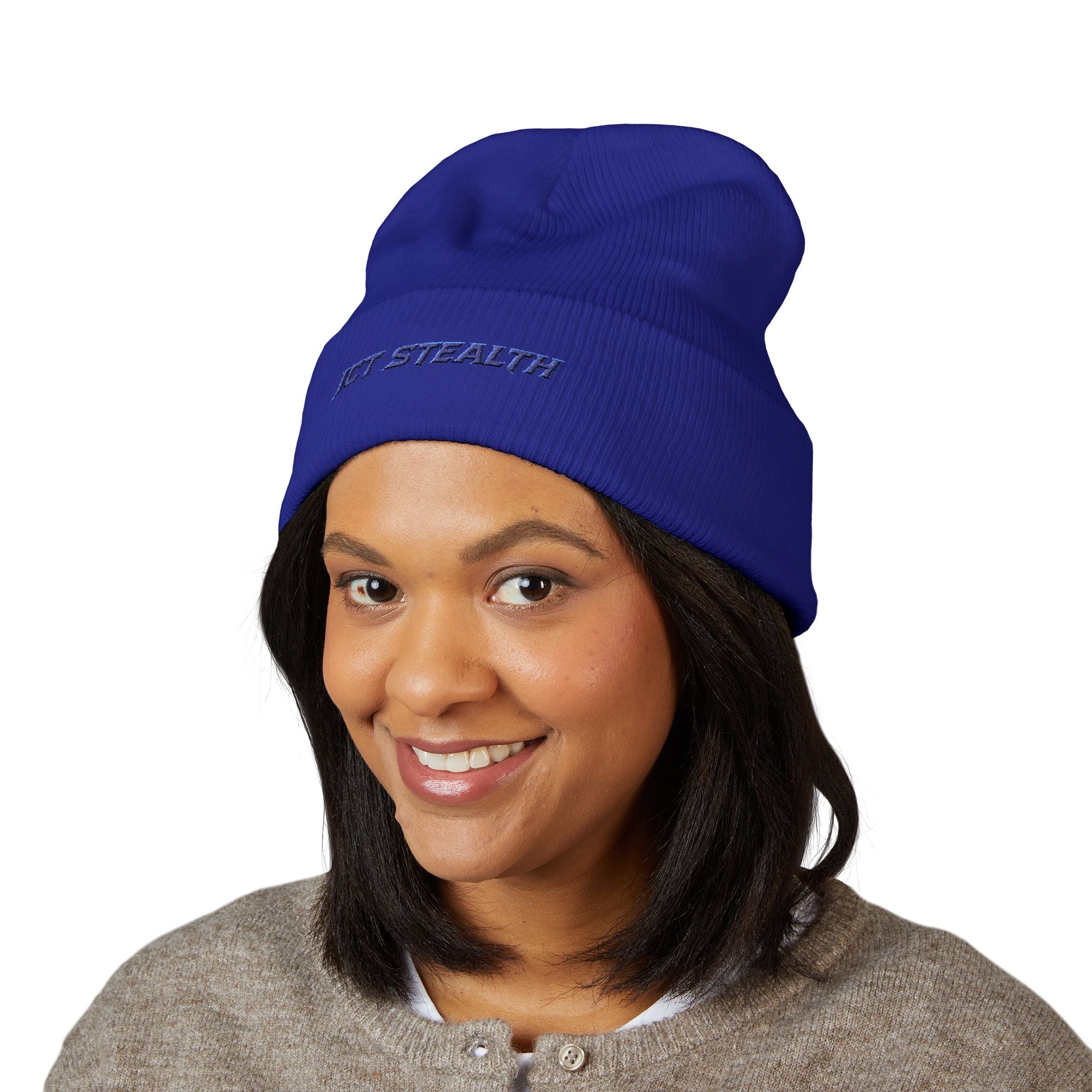 Embroidered Stealth Cuffed Beanie