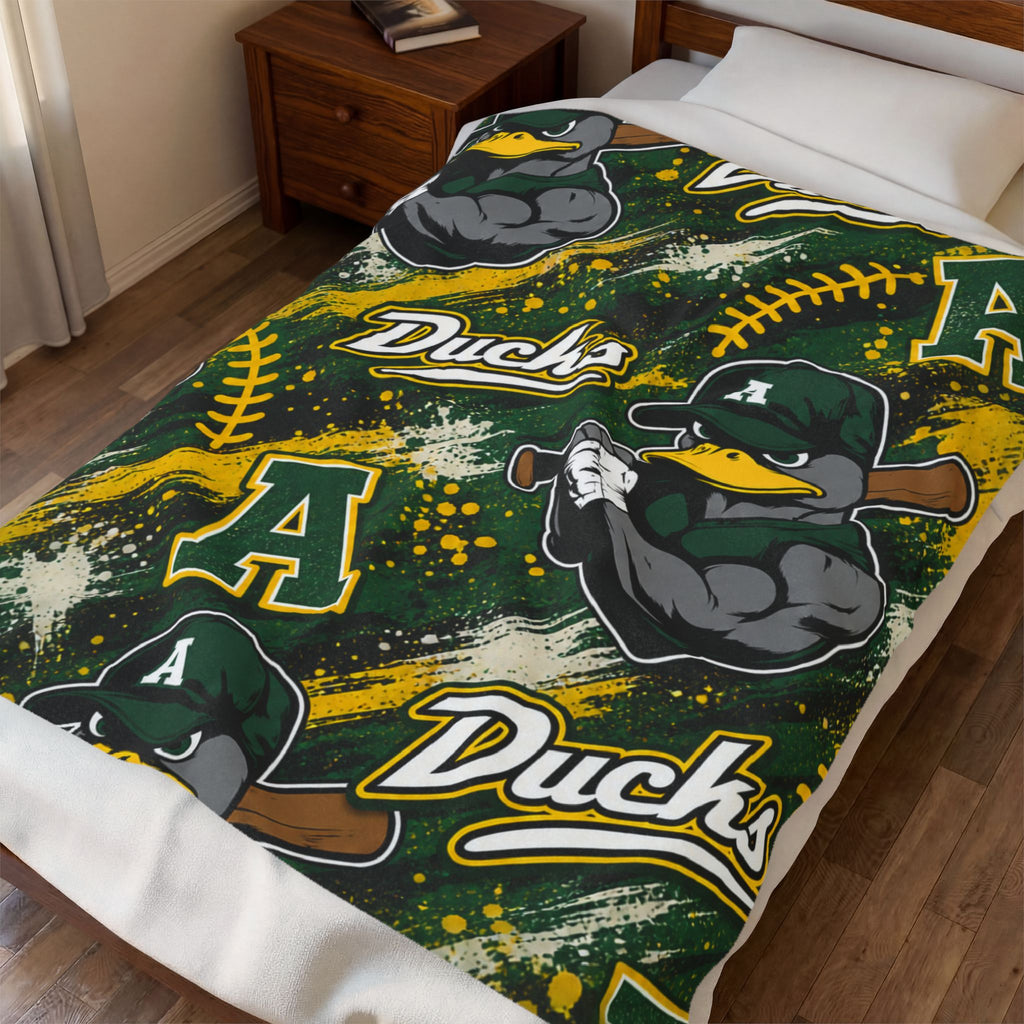 Ducks Baseball Velveteen Plush Blanket