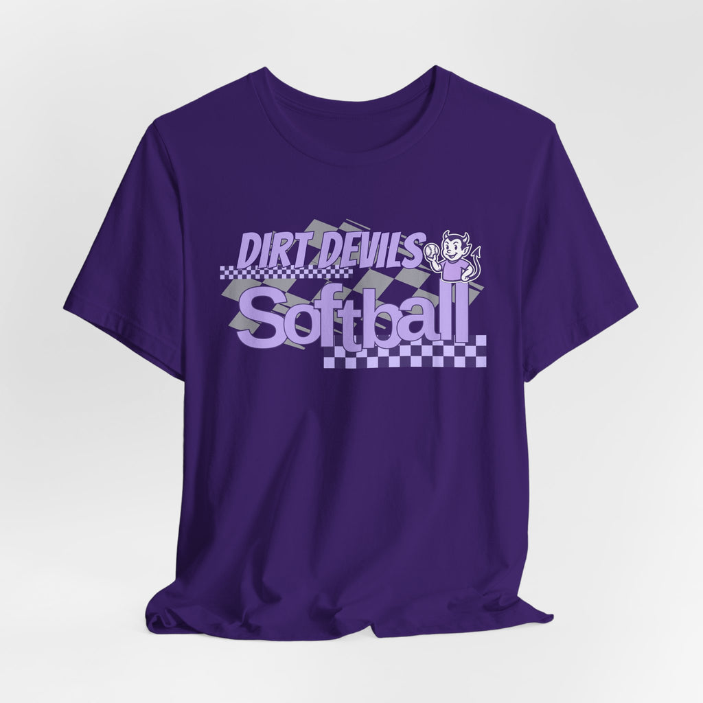 Dirt Devils Softball Checkered Tee U10/12