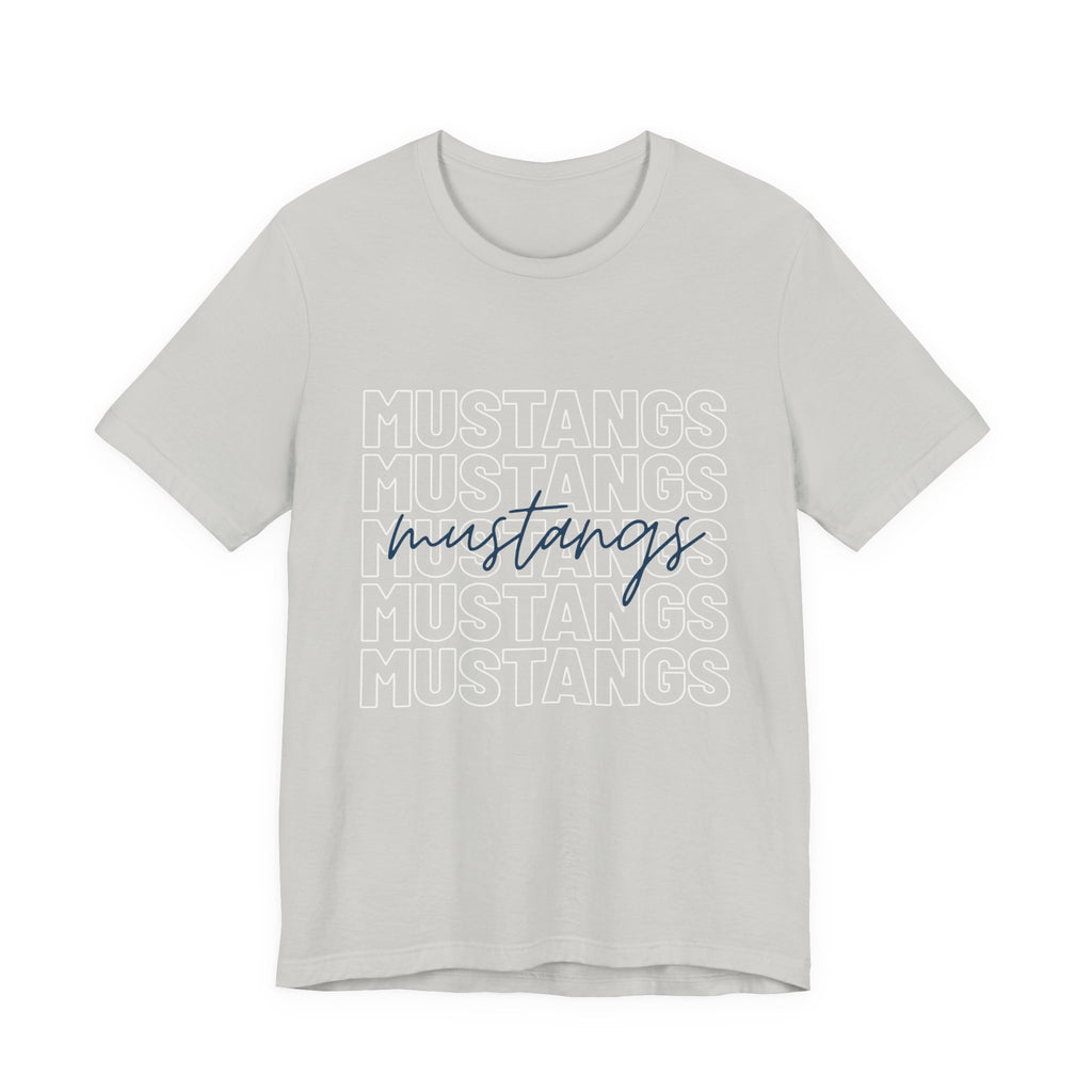 Mustangs School Spirit Short Sleeve Tee, Casual T-Shirt, Teacher Gear, Trendy Fashion, School mascot