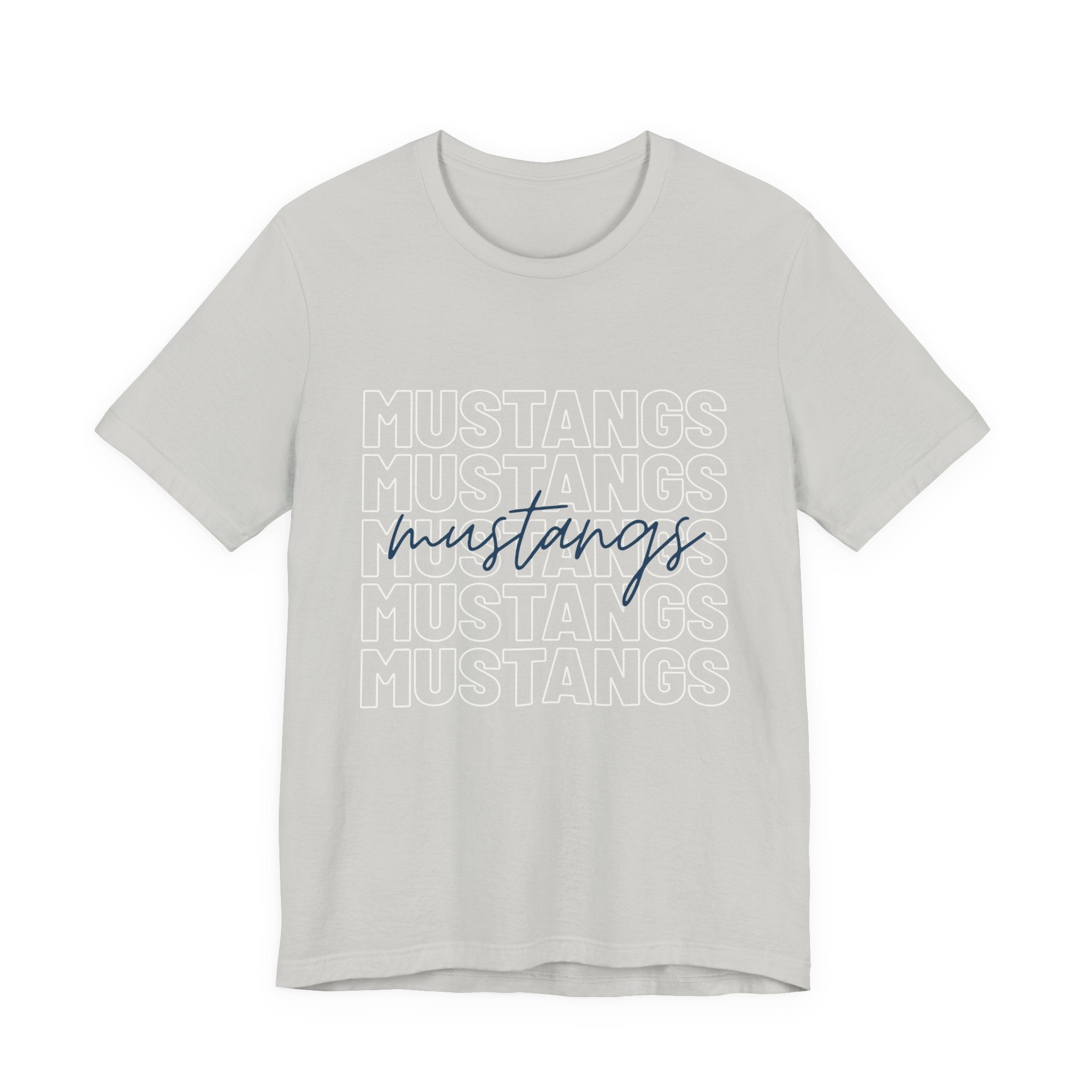 Mustangs School Spirit Short Sleeve Tee, Casual T-Shirt, Teacher Gear, Trendy Fashion, School mascot
