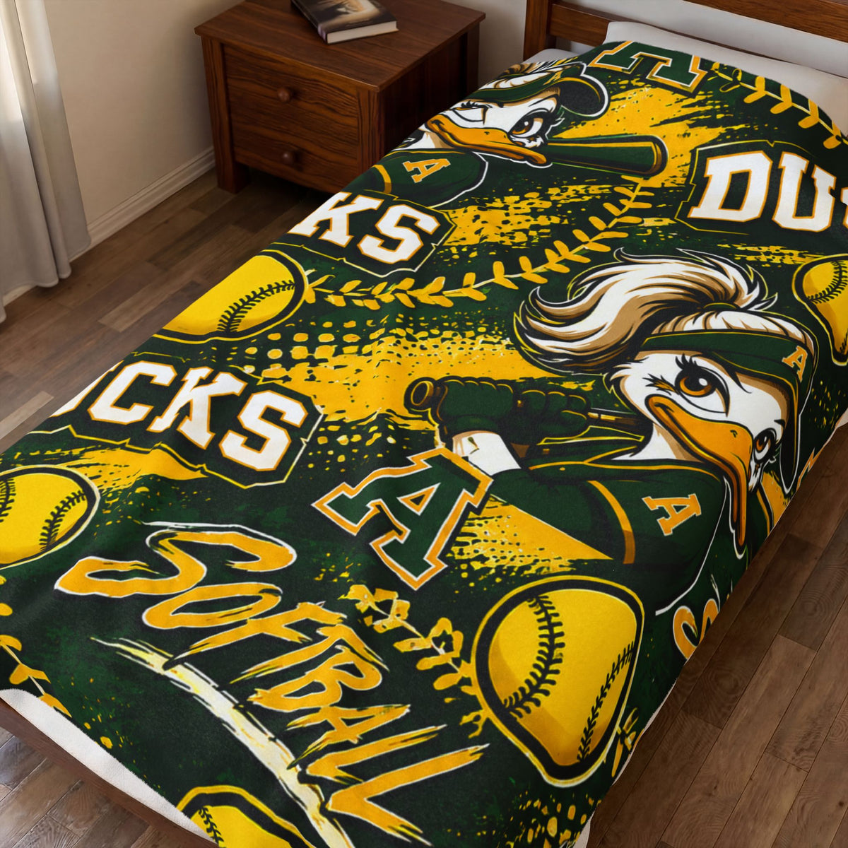 Ducks Softball Velveteen Plush Blanket