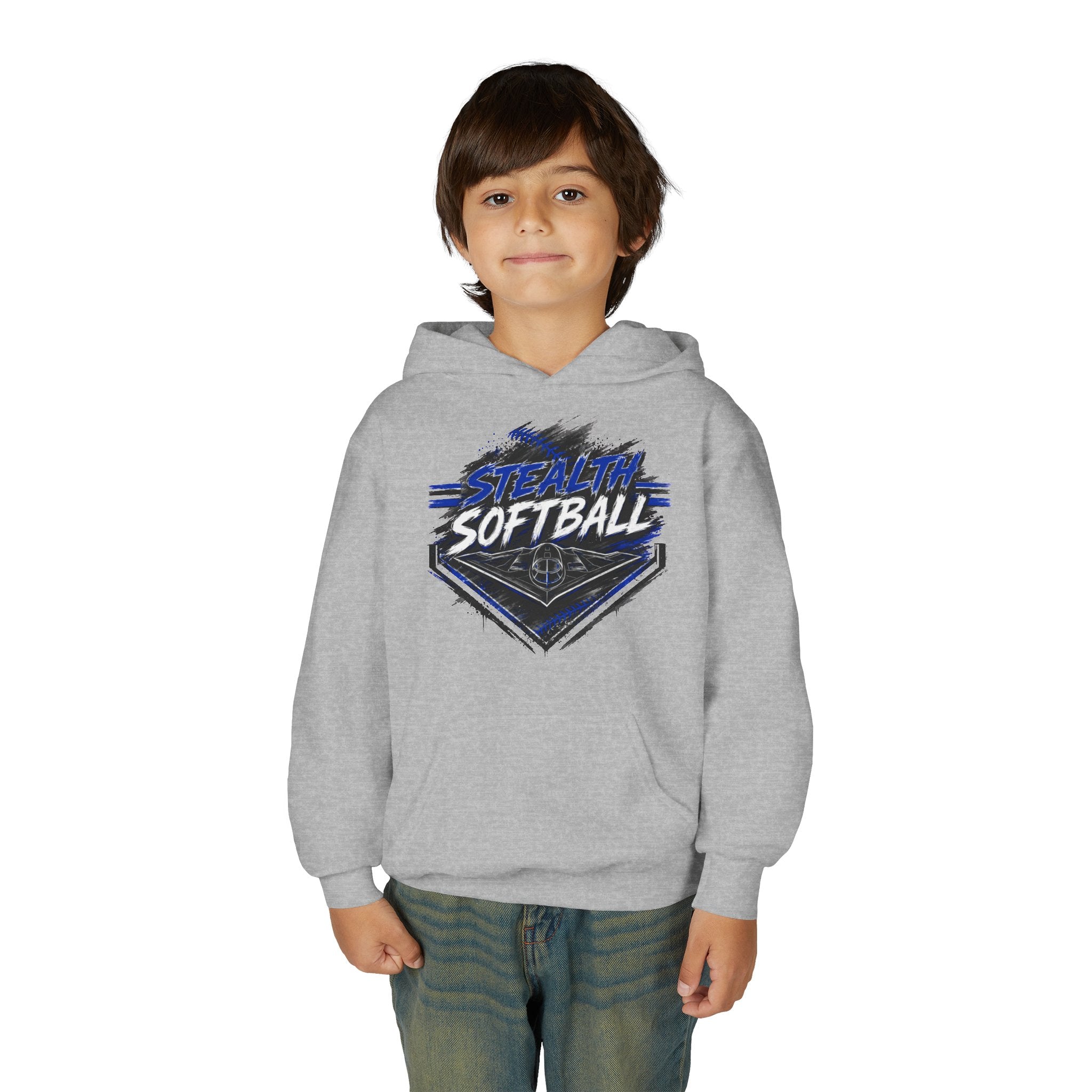 Youth Hoodie - Stealth Softball Team Pullover (Black)
