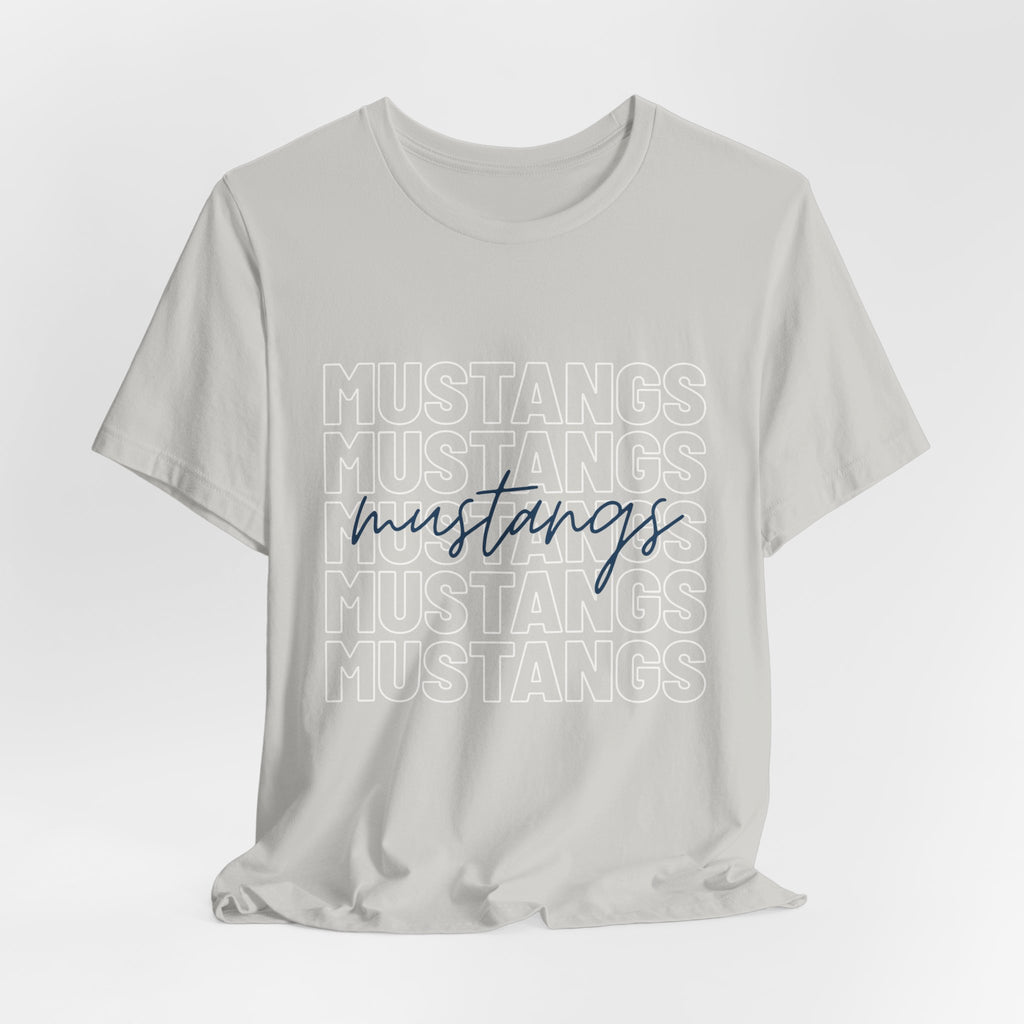 Mustangs School Spirit Short Sleeve Tee, Casual T-Shirt, Teacher Gear, Trendy Fashion, School mascot