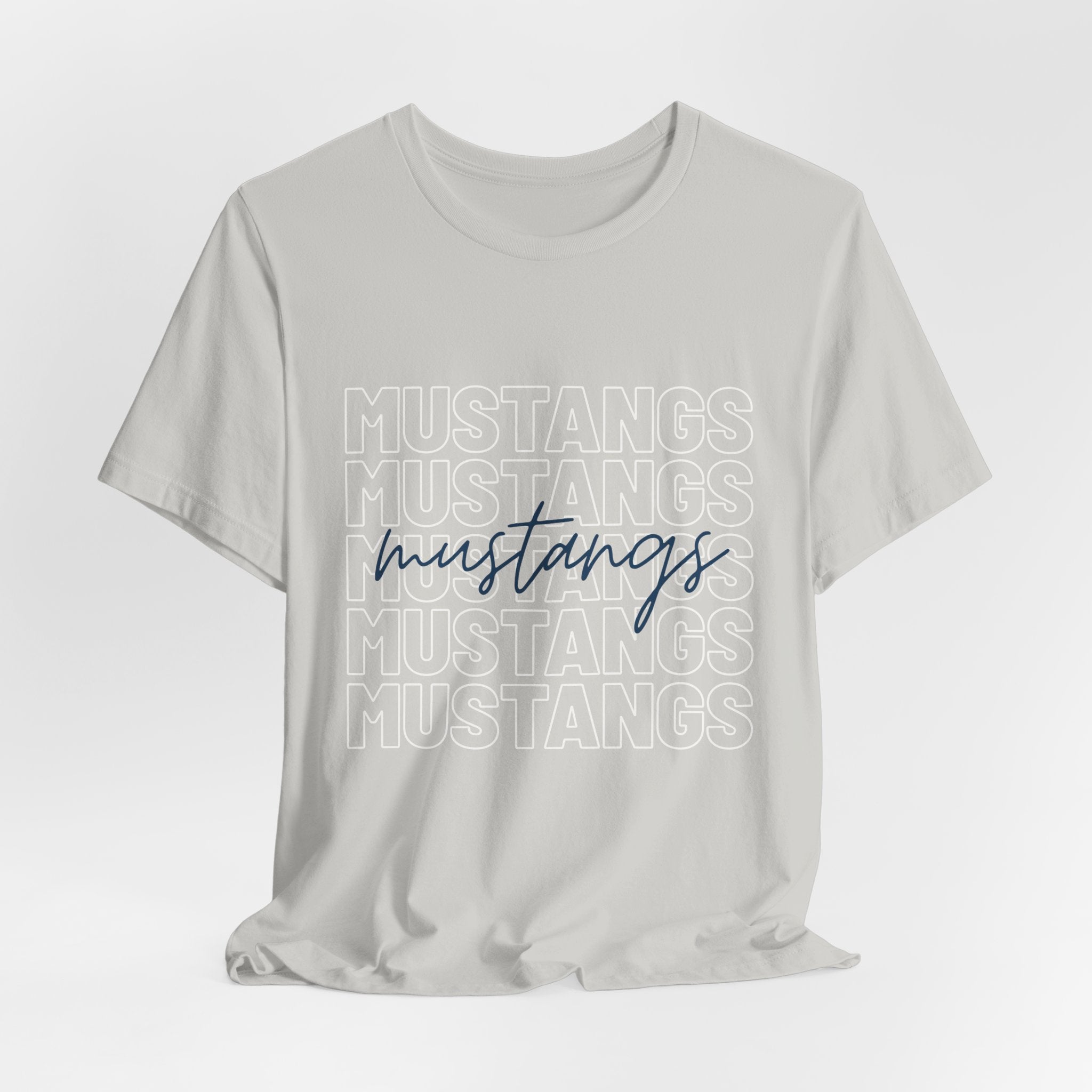 Mustangs School Spirit Short Sleeve Tee, Casual T-Shirt, Teacher Gear, Trendy Fashion, School mascot