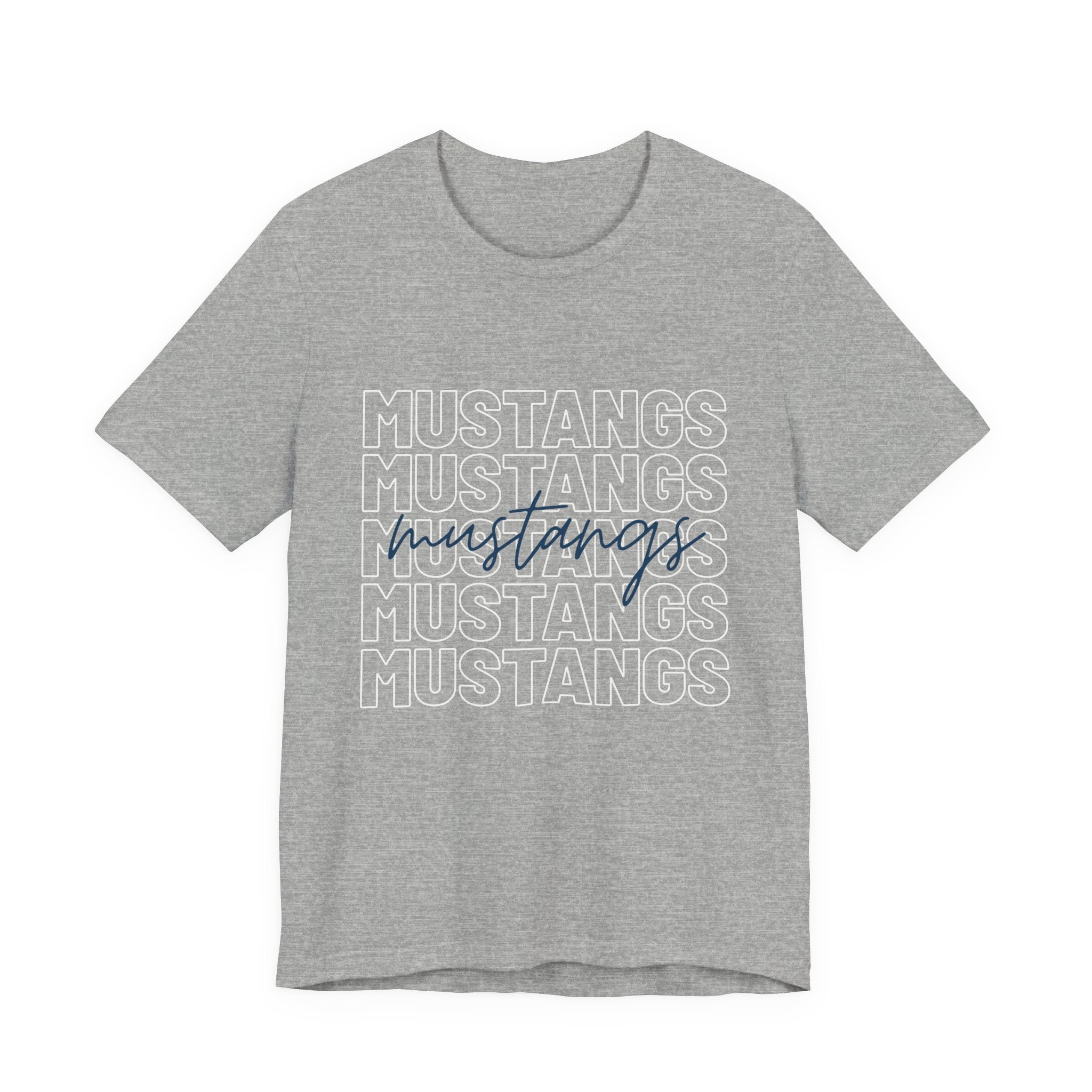 Mustangs School Spirit Short Sleeve Tee, Casual T-Shirt, Teacher Gear, Trendy Fashion, School mascot