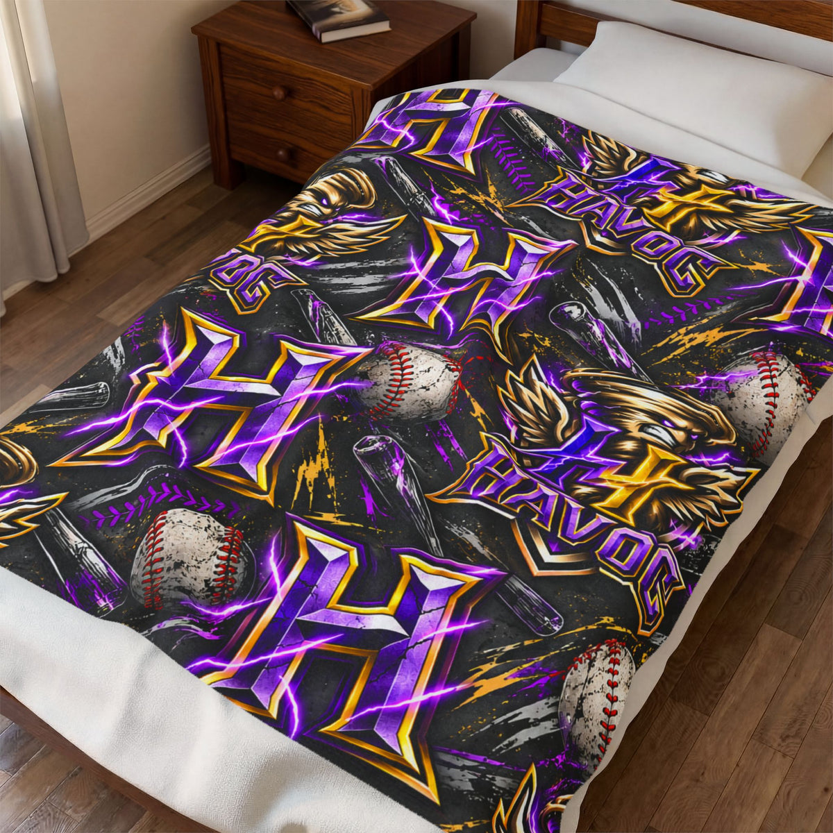 Havoc Baseball Velveteen Plush Blanket