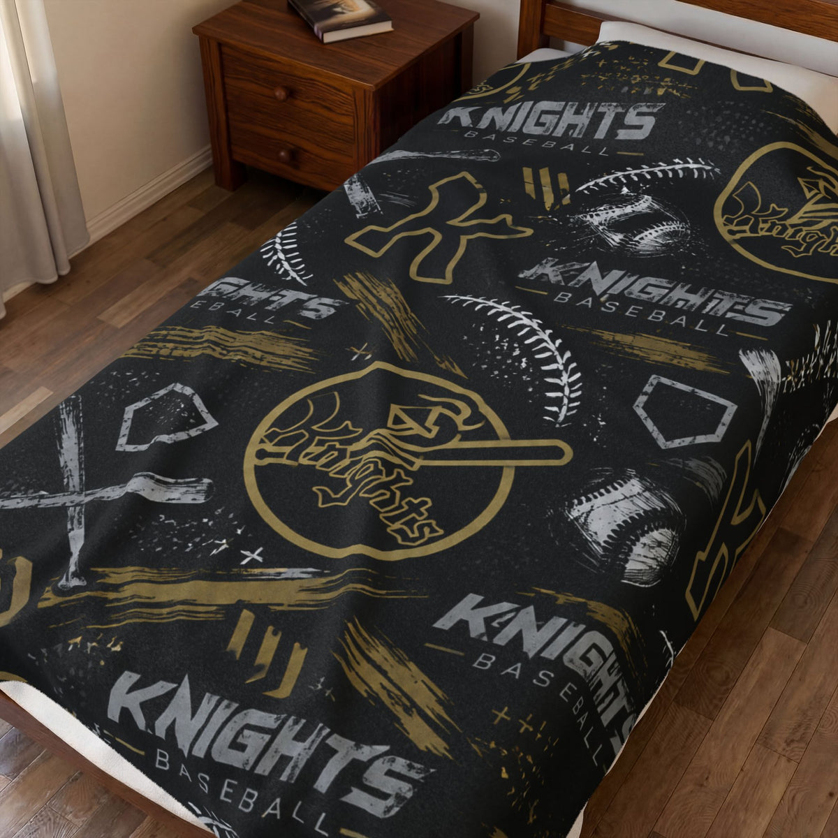 Knights Baseball Velveteen Plush Blanket