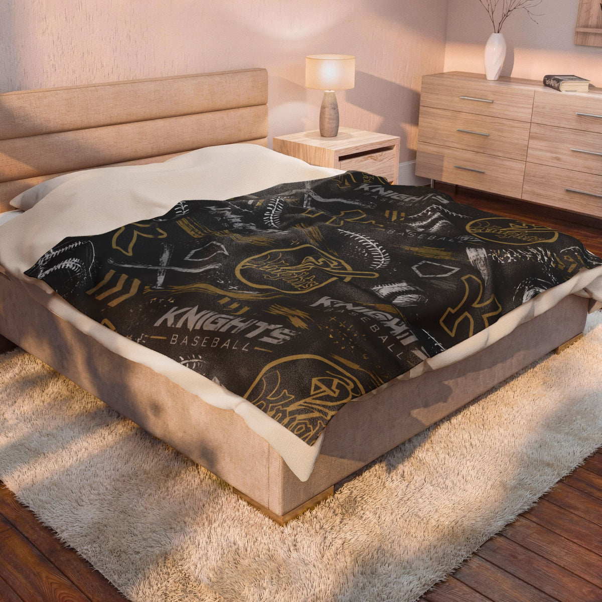 Knights Baseball Velveteen Plush Blanket