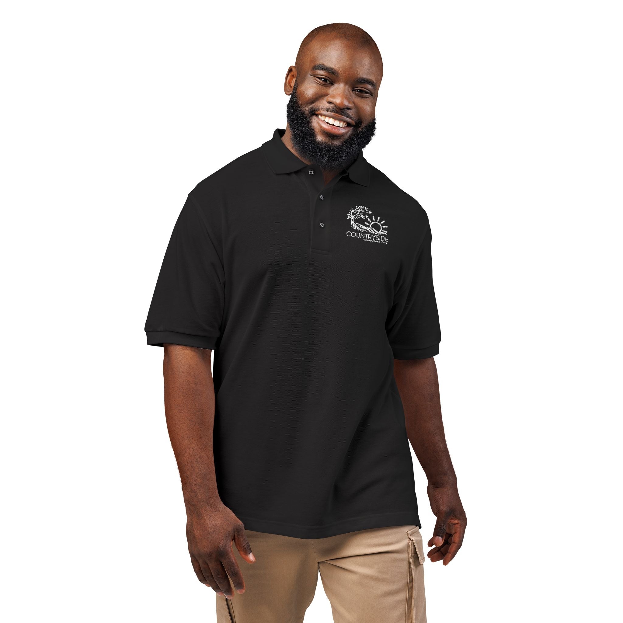 Countryside White Embroidered Polo