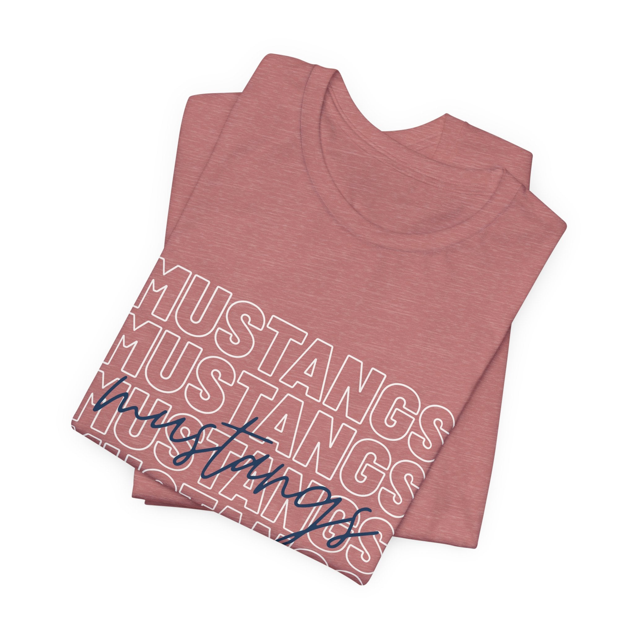 Mustangs School Spirit Short Sleeve Tee, Casual T-Shirt, Teacher Gear, Trendy Fashion, School mascot