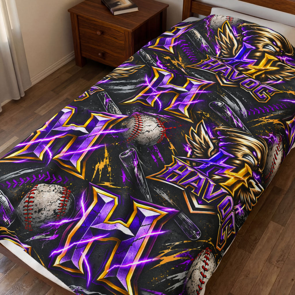 Havoc Baseball Velveteen Plush Blanket
