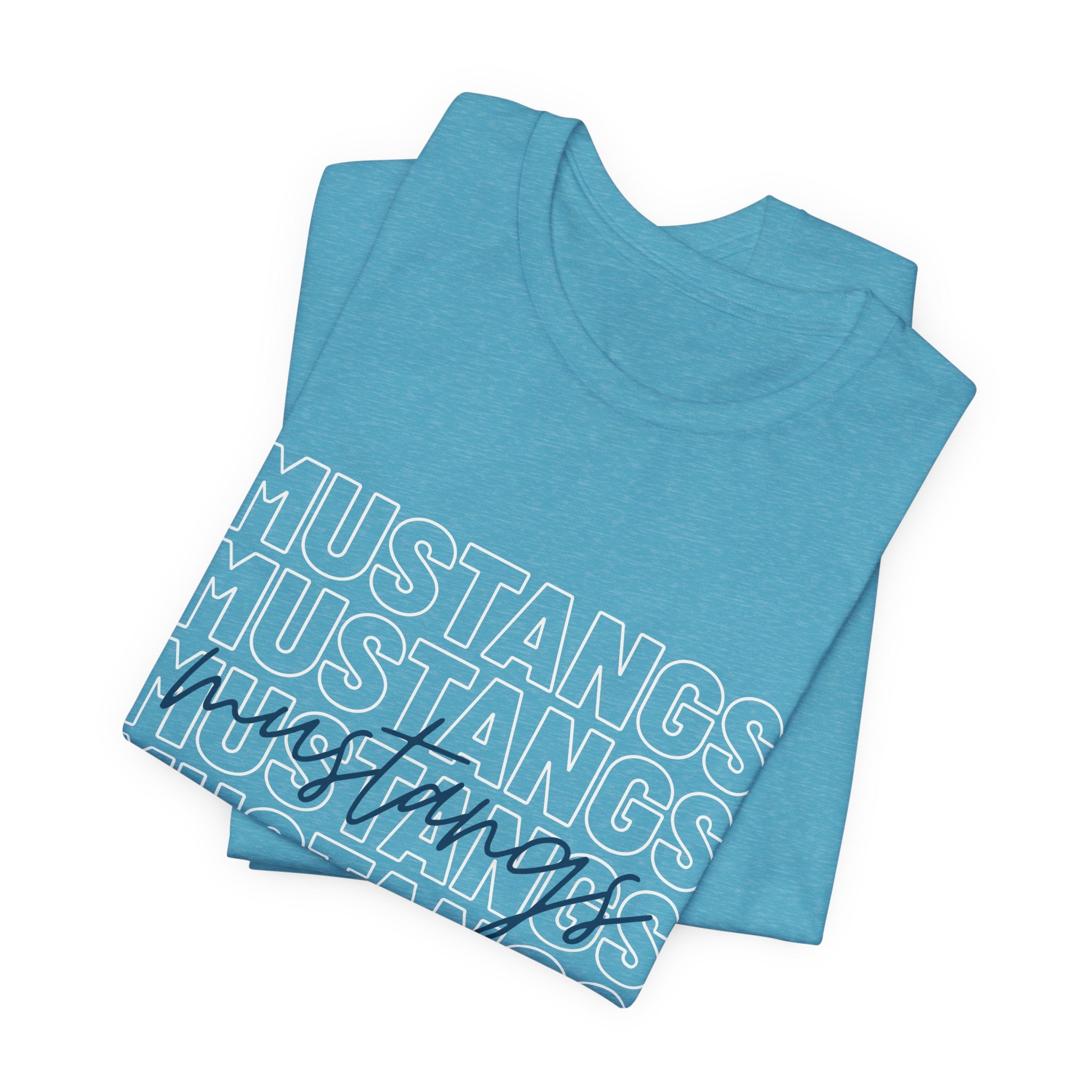 Mustangs School Spirit Short Sleeve Tee, Casual T-Shirt, Teacher Gear, Trendy Fashion, School mascot
