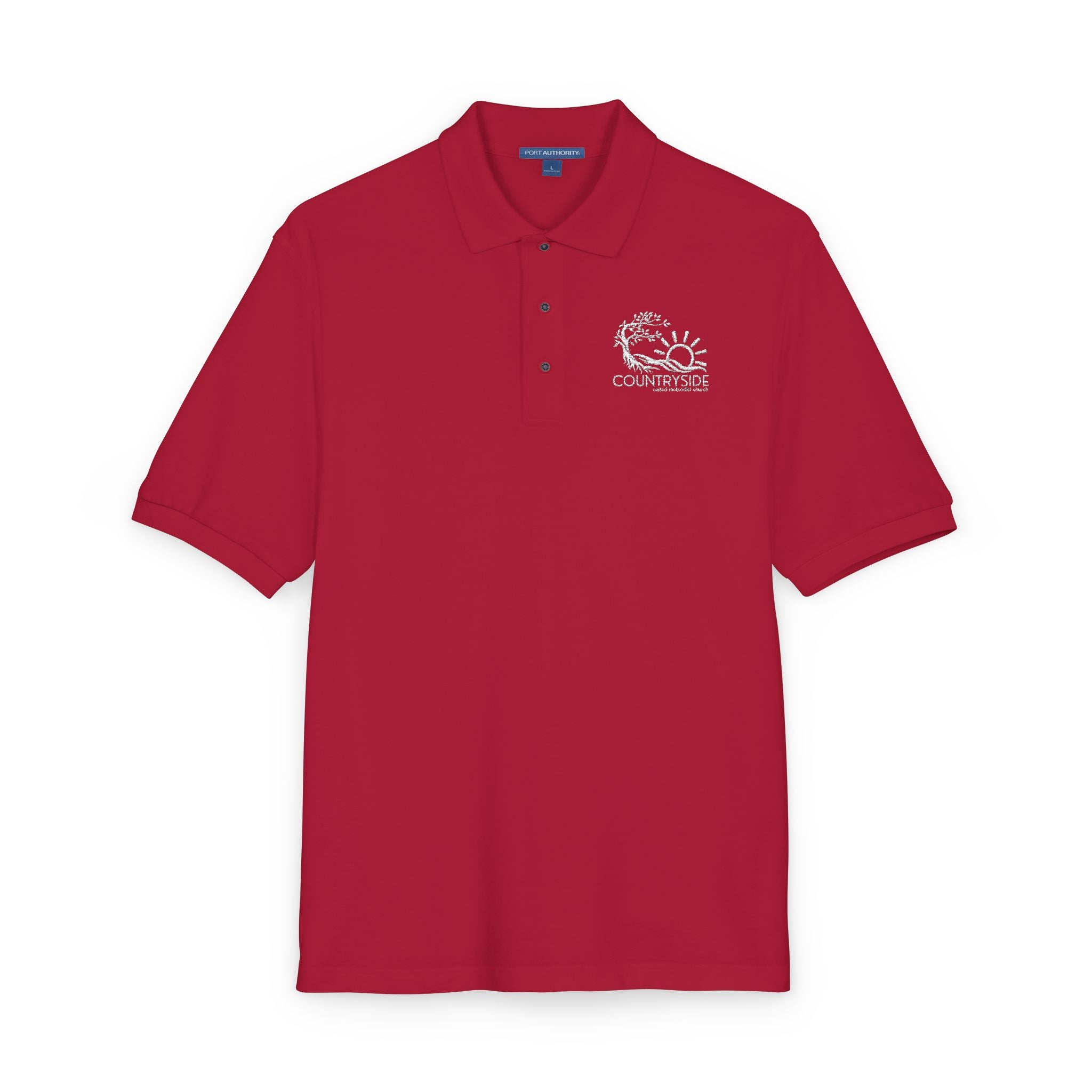 Countryside White Embroidered Polo