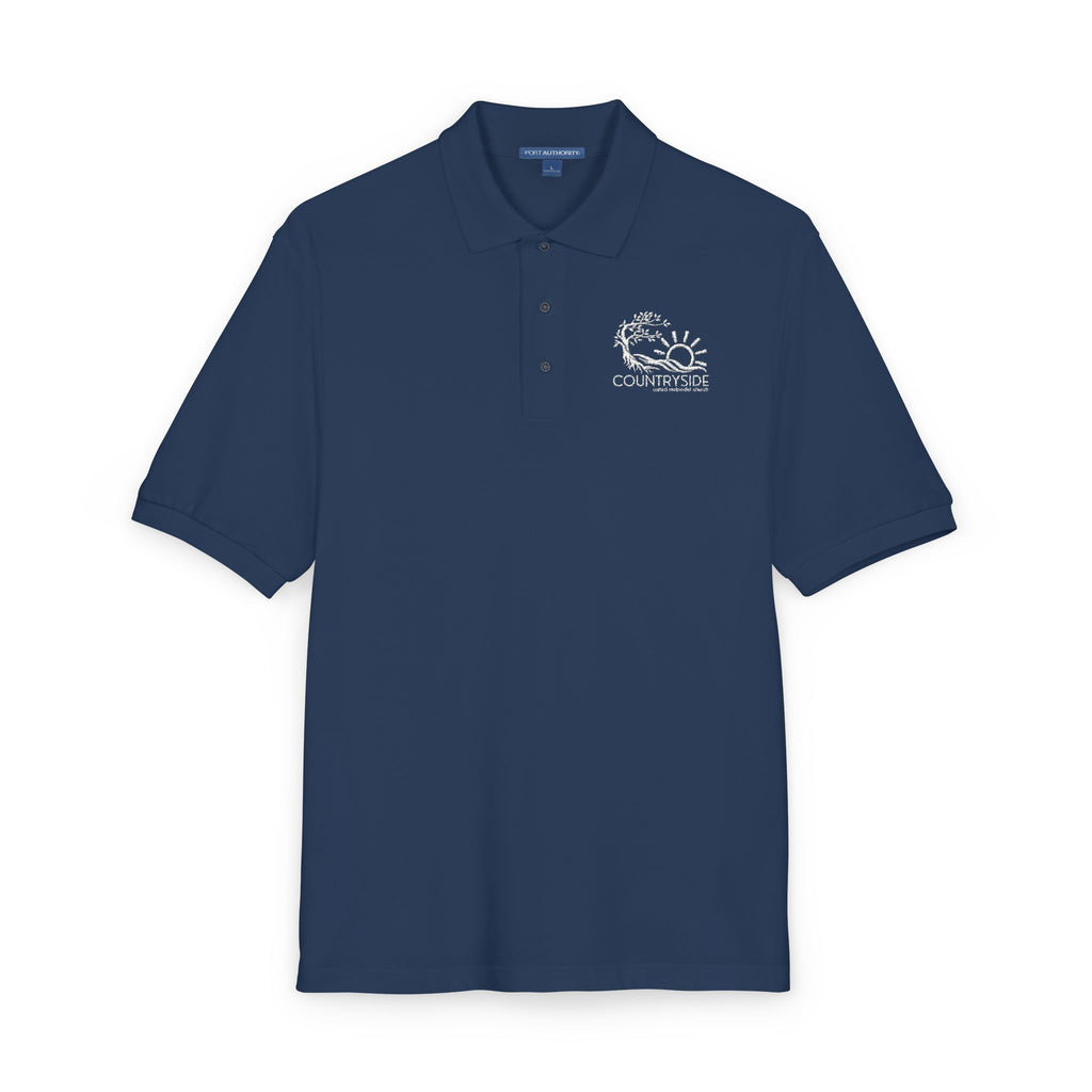 Countryside White Embroidered Polo