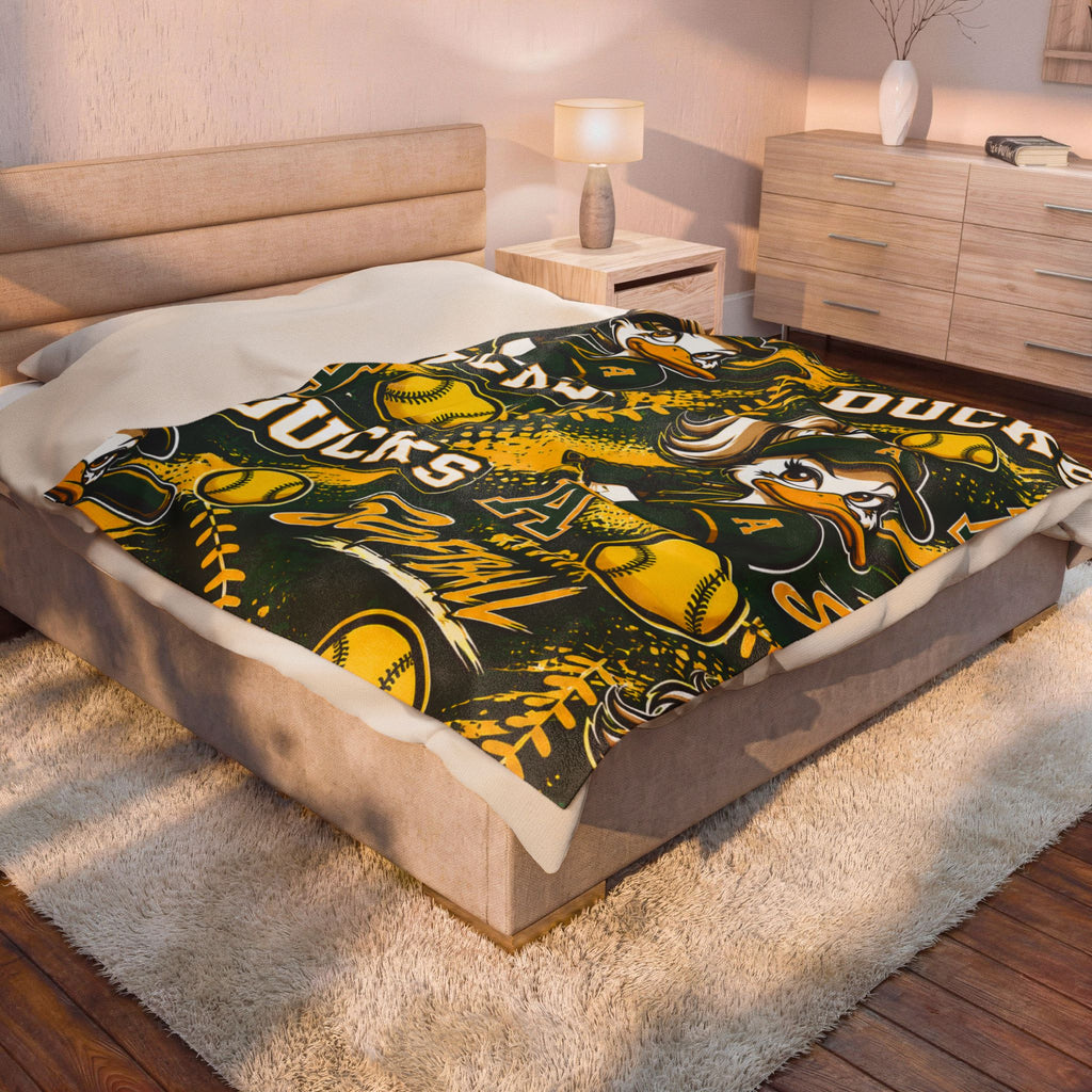 Ducks Softball Velveteen Plush Blanket