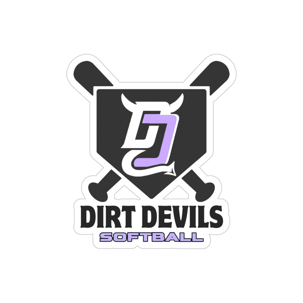 Dirt Devils Softball Die-Cut Outdoor Window Sticker