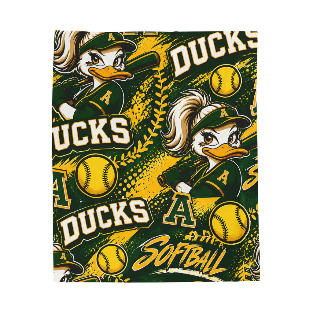 Ducks Softball Velveteen Plush Blanket