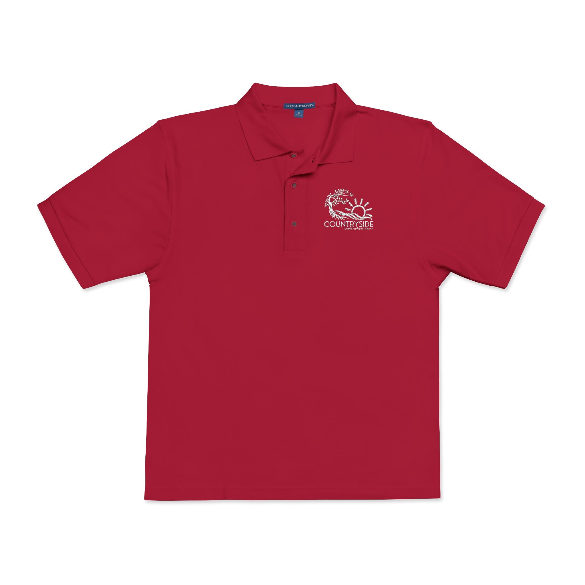 Countryside White Embroidered Polo