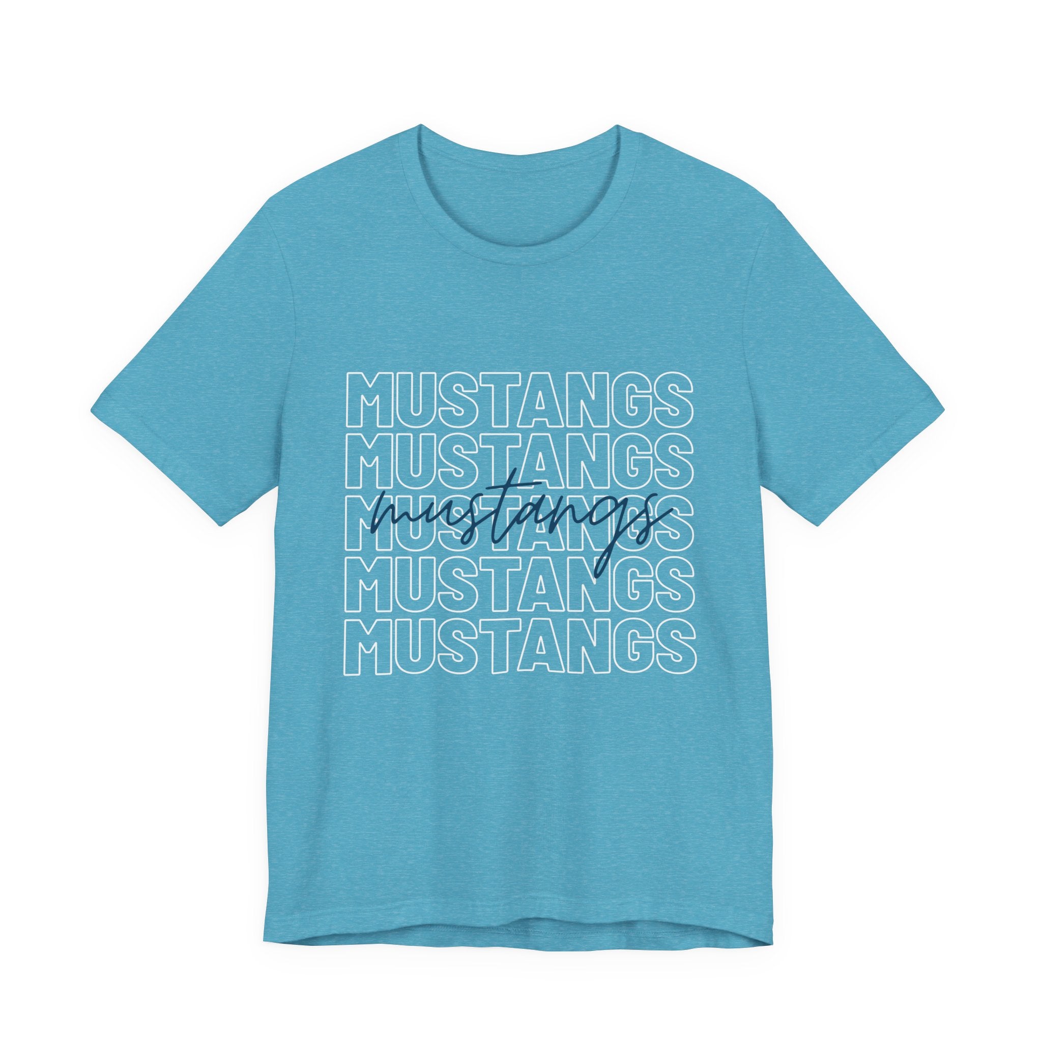 Mustangs School Spirit Short Sleeve Tee, Casual T-Shirt, Teacher Gear, Trendy Fashion, School mascot