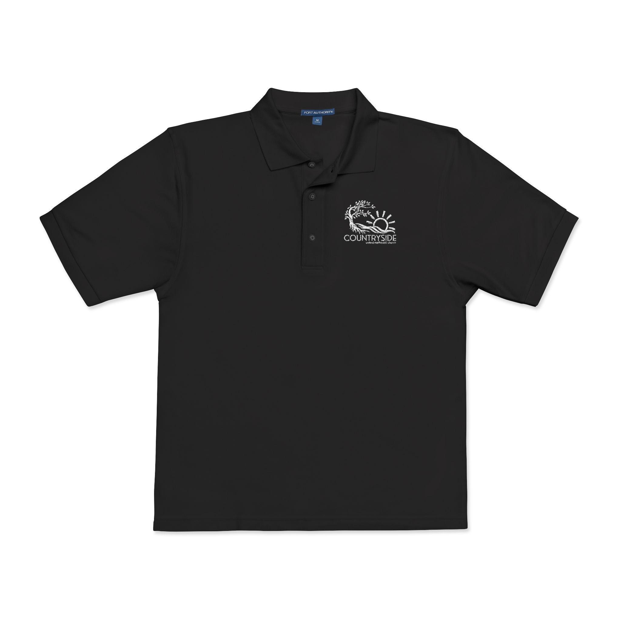Countryside White Embroidered Polo