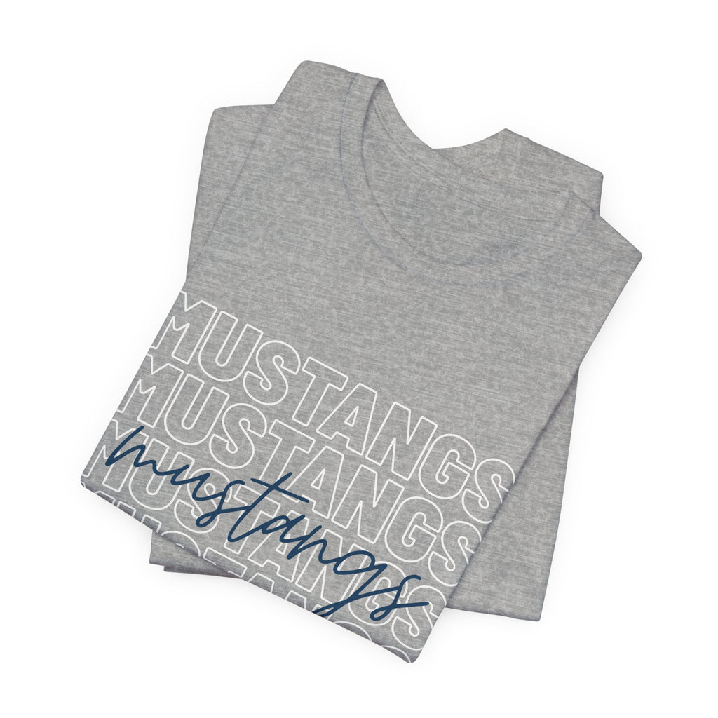 Mustangs School Spirit Short Sleeve Tee, Casual T-Shirt, Teacher Gear, Trendy Fashion, School mascot