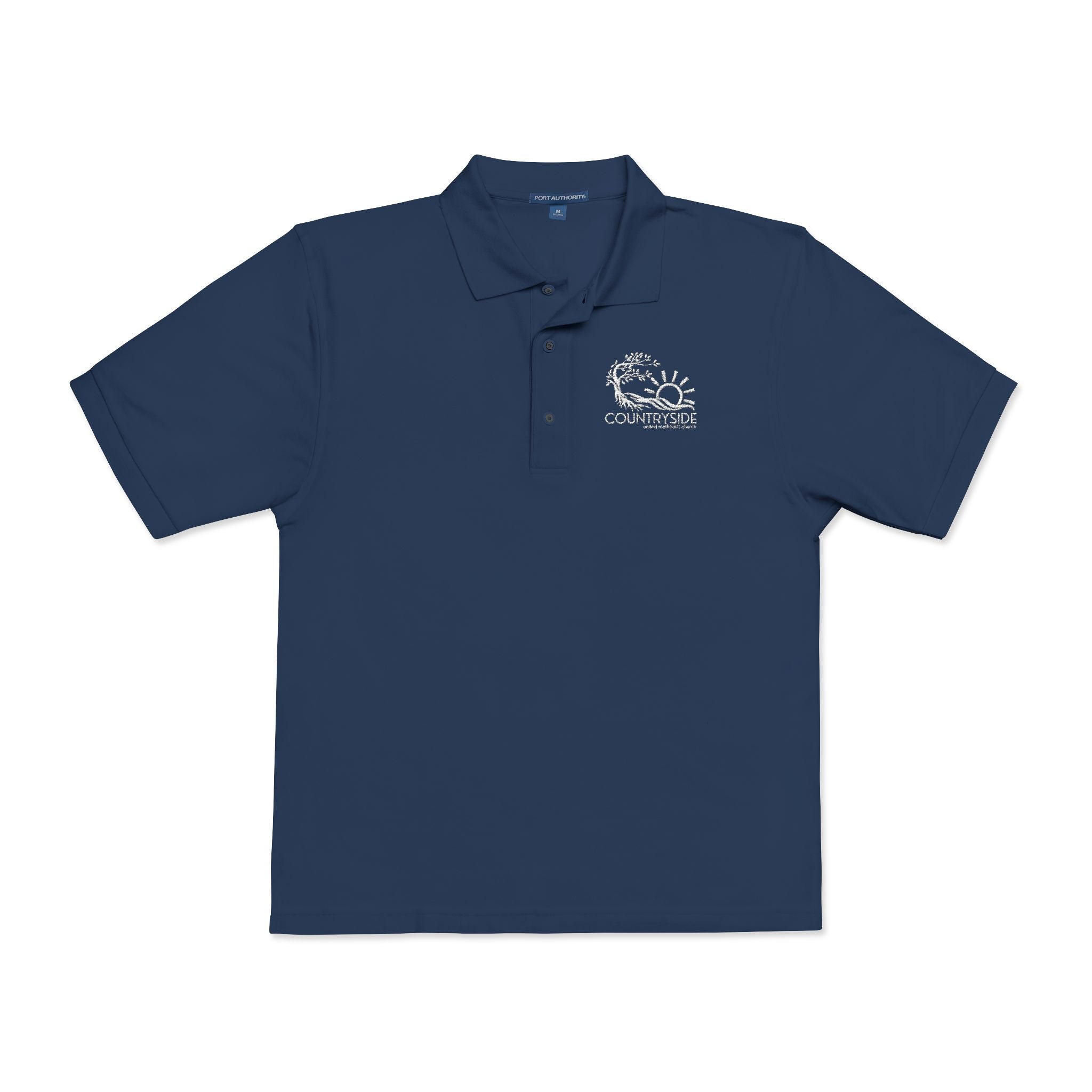 Countryside White Embroidered Polo