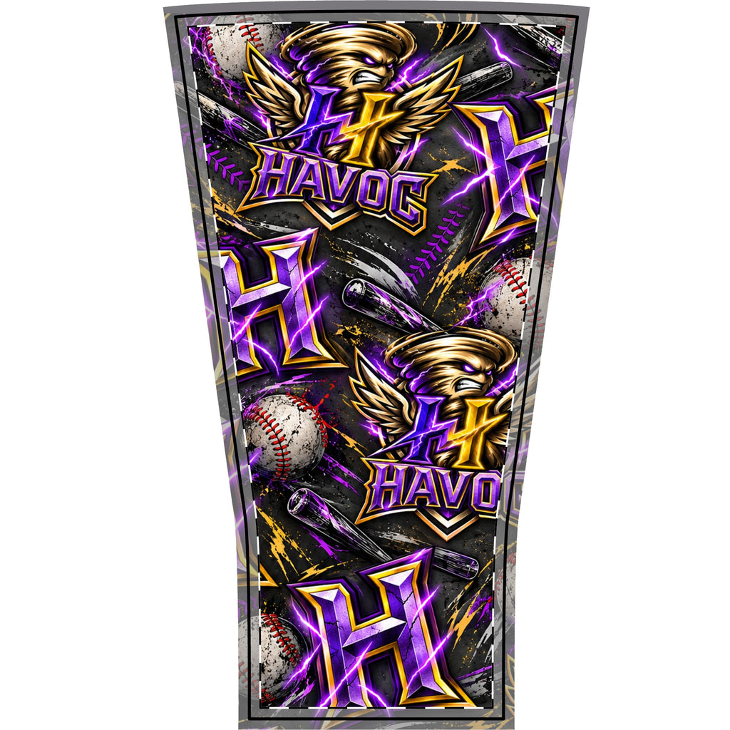 Havoc Baseball Arm Sleeve — Purple & Gold Athletic Compression Sleeve