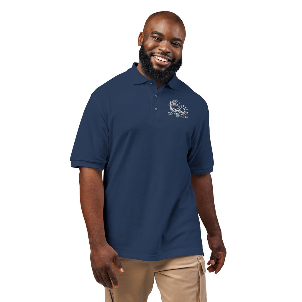 Countryside White Embroidered Polo