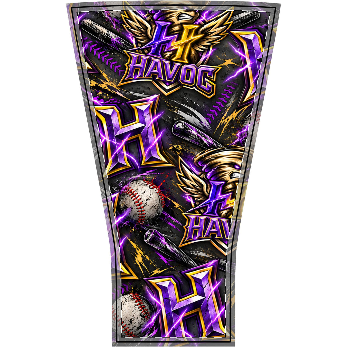 Havoc Baseball Arm Sleeve — Purple & Gold Athletic Compression Sleeve